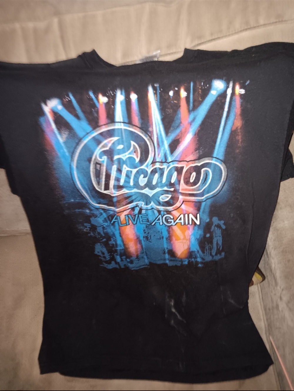 Gildan Black Men's 'Chicago Alive Again' Graphic Tee with Blue & Orange Print